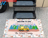 Welcome To Our Campsite - Personalized Doormat