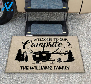 Welcome To Our Campsite - The Family Name M0402 - TRHN | Welcome Mat | House Warming Gift