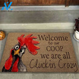 Welcome To Our Coop Chicken Coir Pattern Print Doormat | Welcome Mat | House Warming Gift