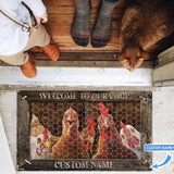 Welcome To Our Coopchicken Personalized Custom Name Doormat Welcome Mat