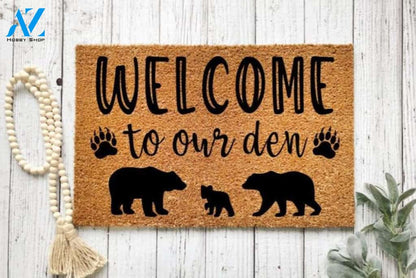 Welcome to Our Den Doormat | Family Name Doormat | Housewarming Gift | Closing Gift | New Home Gift | Home Decor