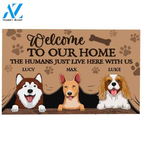 Welcome To Our Dog Home Personalized Doormat