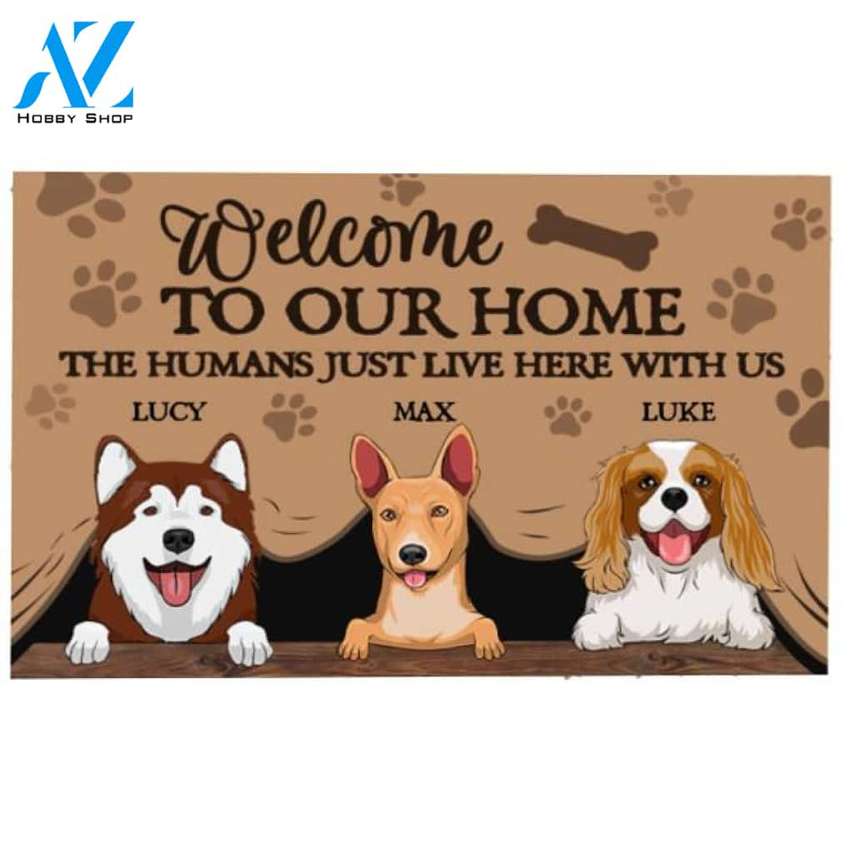 Welcome To Our Dog Home Personalized Doormat