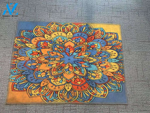 Welcome To Our Farmhouse Cow Doormat, Farm Life Lover Mat Gift, Best Sunflower And Cow Doormat, Housewarming Gift