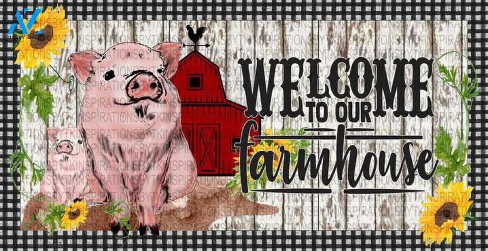 Welcome to our Farmhouse Pig Door Mat Design, Spring Design, Farmhouse Design, Sublimation Design, Printable Art, Sublimation Download