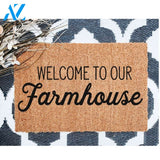 Welcome To Our Farmhouse Quote Indoor and Outdoor Doormat Warm House Gift Welcome Mat Gift for Friend Family