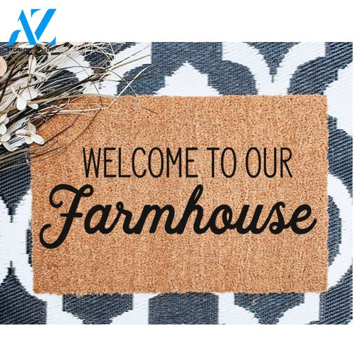 Welcome To Our Farmhouse Quote Indoor and Outdoor Doormat Warm House Gift Welcome Mat Gift for Friend Family