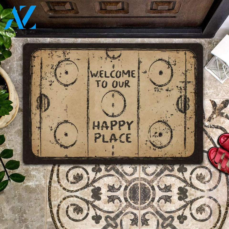 Welcome To Our Happy Place All Over Printing Doormat | Welcome Mat | House Warming Gift
