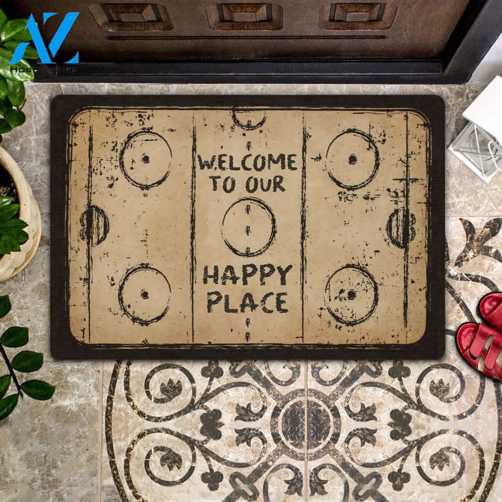 Welcome To Our Happy Place All Over Printing Doormat | Welcome Mat | House Warming Gift