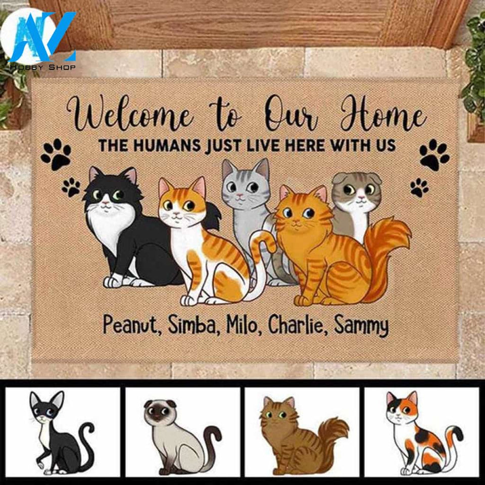 Welcome To Our Home Custom Cat Name Doormat,Rug,Area Rugs,Vintage Doormat,Welcome Doormat,Welcome Rugs,Doormat Outdoor,Home Decor Accessoríe