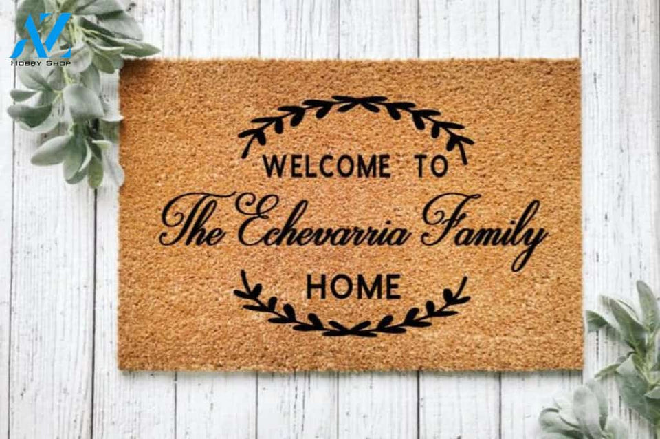Welcome to Our Home Doormat | Family Name Doormat | Housewarming Gift | Closing Gift | New Home Gift | Home Decor