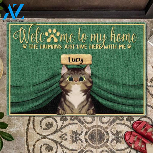 Welcome To Our Home Green Personalized Cats Doormat | Welcome Mat | House Warming Gift