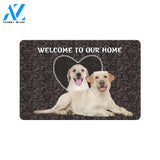Welcome to our home Labrador Retriever Doormat, Gift For Dog Lovers Home Decor Warm House Gift Welcome Mat Halloween Decor