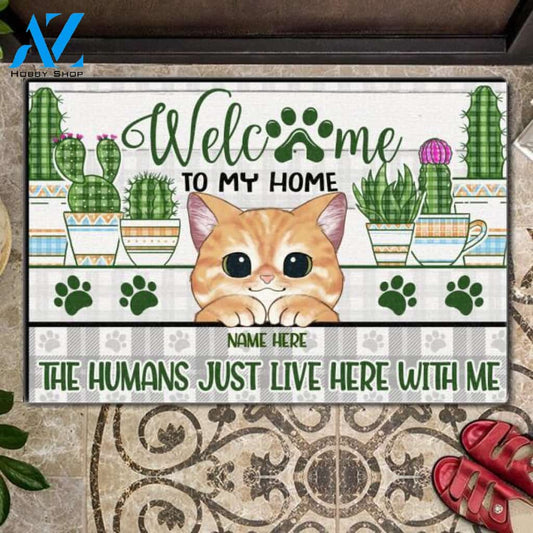 Welcome To Our Home Personalized Cats And Names Doormat | Welcome Mat | House Warming Gift