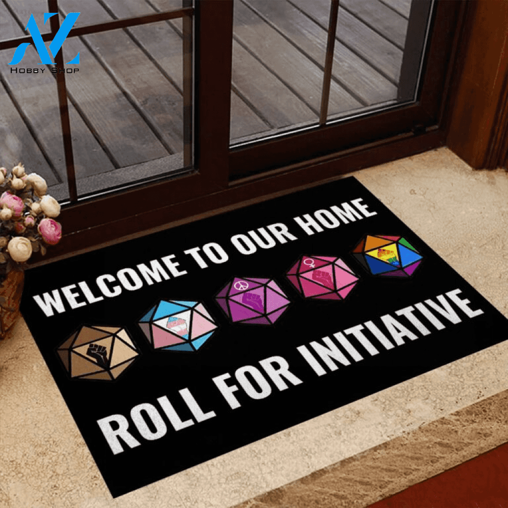 Welcome To Our Home Roll For Initiative D&D Doormat | Welcome Mat | House Warming Gift