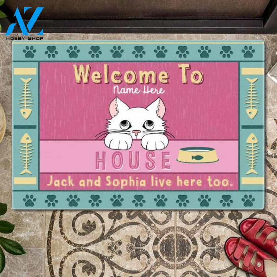 Welcome To Our House Pink Personalized Doormat | Welcome Mat | House Warming Gift