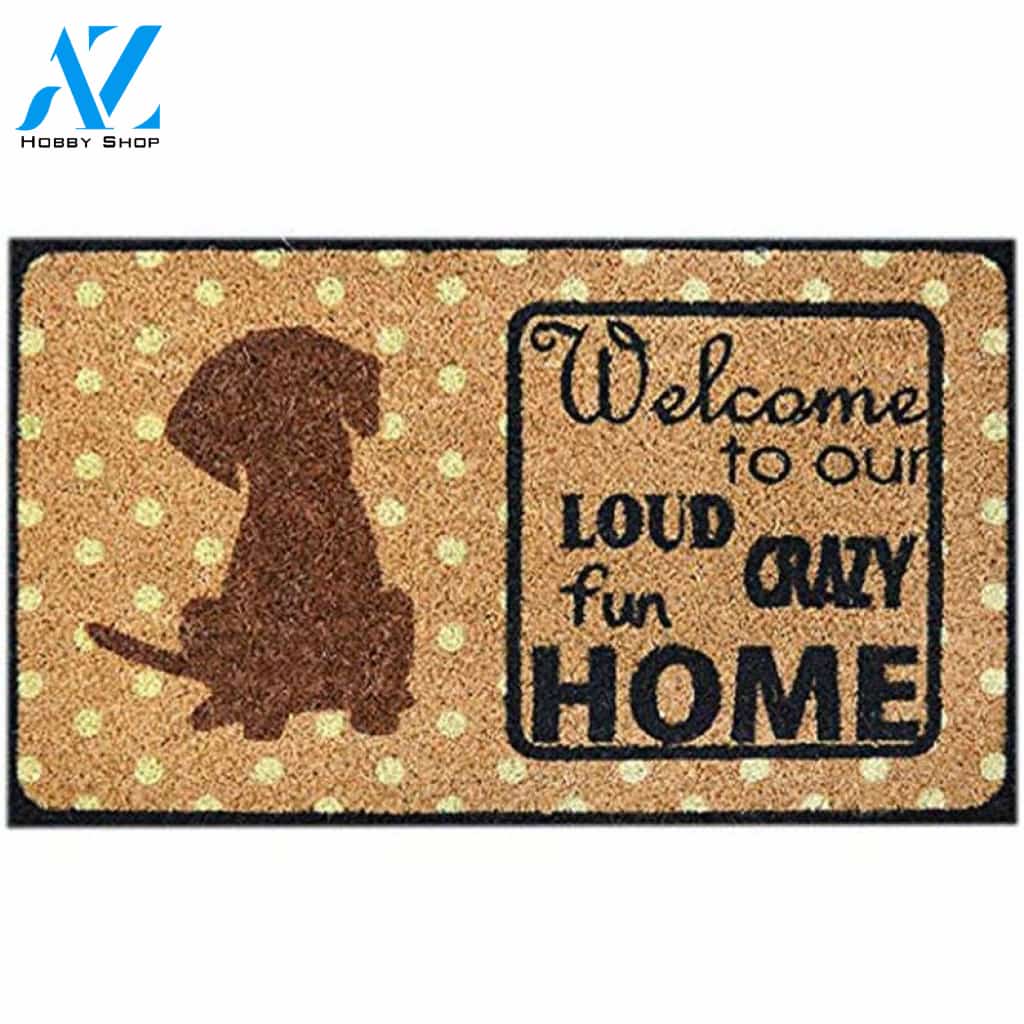 Welcome To Our Loud Crazy Fun Home Dog Doormat Welcome Mat House Warming Gift Home Decor Gift for Dog Lovers Funny Doormat Gift Idea