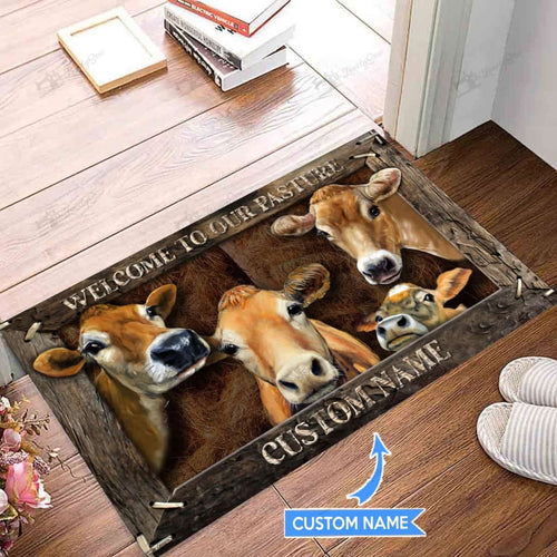 Welcome To Our Pasturecows Personalized Custom Name Doormat Welcome Mat