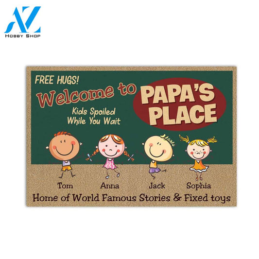 Welcome To Papa's Place Personalized Doormat | Welcome Mat | House Warming Gift