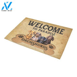 Welcome To Paradise Dachshunds Printed Doormat Home Decor