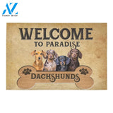 Welcome To Paradise Dachshunds Printed Doormat Home Decor