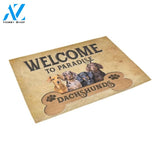 Welcome To Paradise Dachshunds Printed Doormat Home Decor