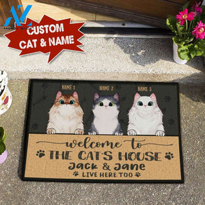 WELCOME TO THE CAT'S HOUSE Doormat Full Printing HP-DHL020 | Welcome Mat | House Warming Gift
