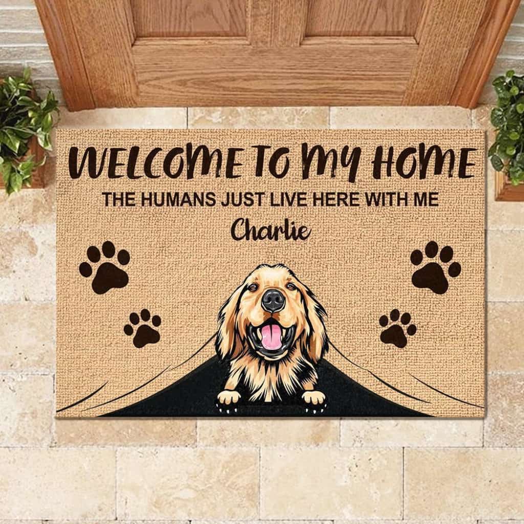 Welcome To The Dog Home - Funny Personalized Doormat Door