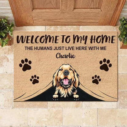 Welcome To The Dog Home - Funny Personalized Doormat Door