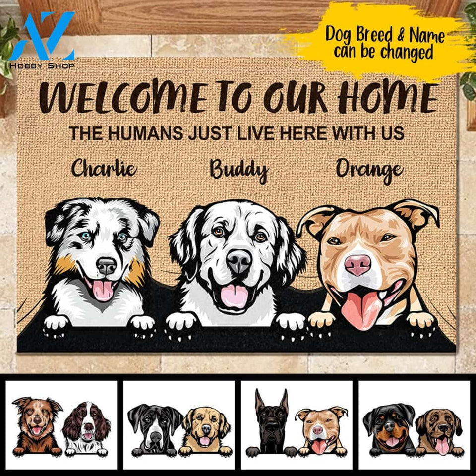 Welcome To The Dog Home - Funny Personalized Dog Doormat | Welcome Mat | House Warming Gift