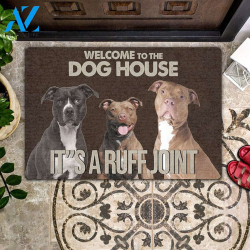 Welcome To The Dog House, It's A Ruft Join - Dog Doormat Welcome Mat House Warming Gift Home Decor Gift for Dog Lovers Funny Doormat Gift Idea