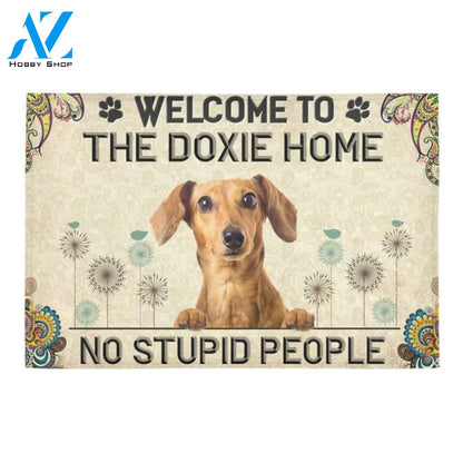 Welcome To The Doxie Home Doormat Indoor And Outdoor Mat Entrance Rug Sweet Home Decor Housewarming Gift Gift For Friend Family Stem Feminist
