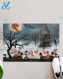 Welcome To The Little Jungle Of Flamingos Halloween Doormat