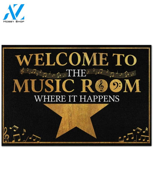Welcome To The Music Room Doormat Indoor And Outdoor Mat Entrance Rug Sweet Home Decor Housewarming Gift Gift For Classroom Friend Family Stem Feminist