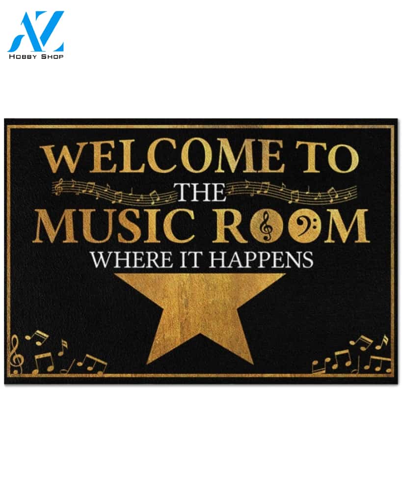 Welcome To The Music Room Doormat Indoor And Outdoor Mat Entrance Rug Sweet Home Decor Housewarming Gift Gift For Classroom Friend Family Stem Feminist