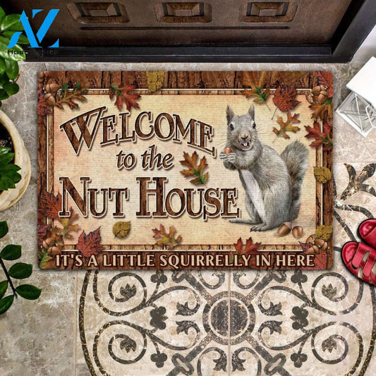 Welcome To The Nut House - Squirrel Doormat | Welcome Mat | House Warming Gift | Christmas Gift Decor