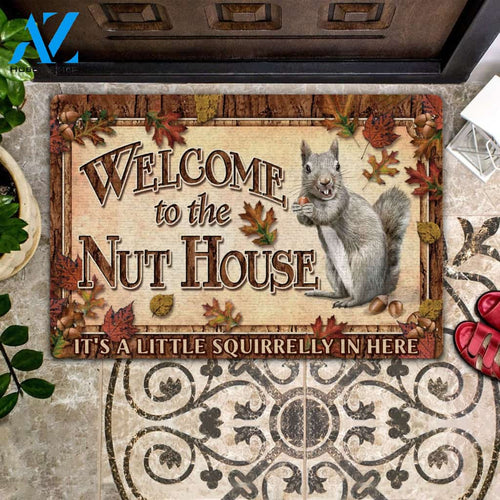 Welcome To The Nut House - Squirrel Doormat | Welcome Mat | House Warming Gift | Christmas Gift Decor
