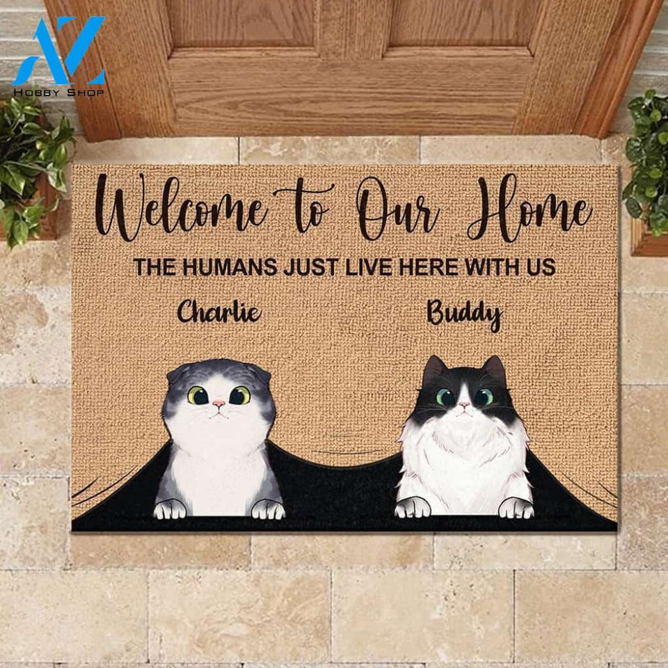 Welcome To The Pet Home - Funny Personalized Pet Doormat (Cat & Dog) | Welcome Mat | House Warming Gift