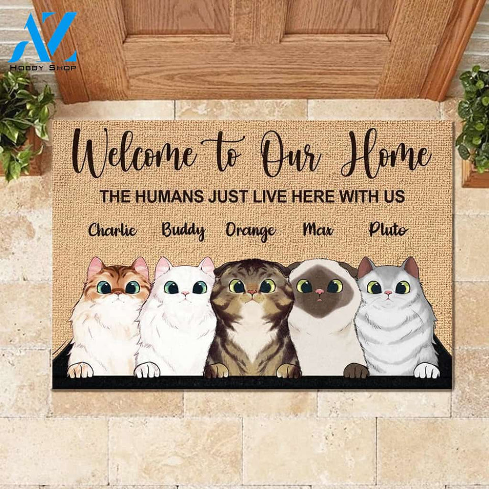 Welcome To The Pet Home - Funny Personalized Pet Doormat (Cat & Dog) | Welcome Mat | House Warming Gift
