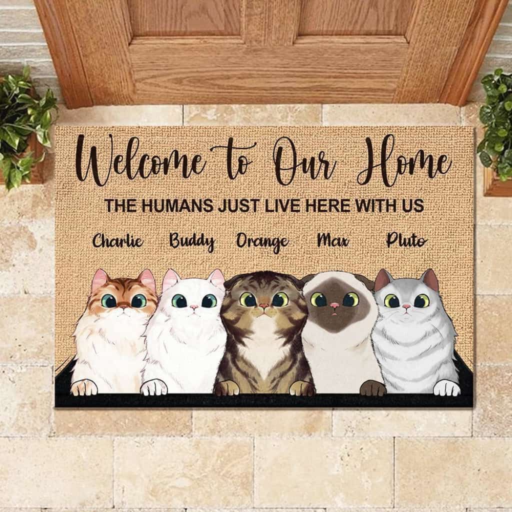 Welcome To The Pet Home - Funny Personalized Doormat Door