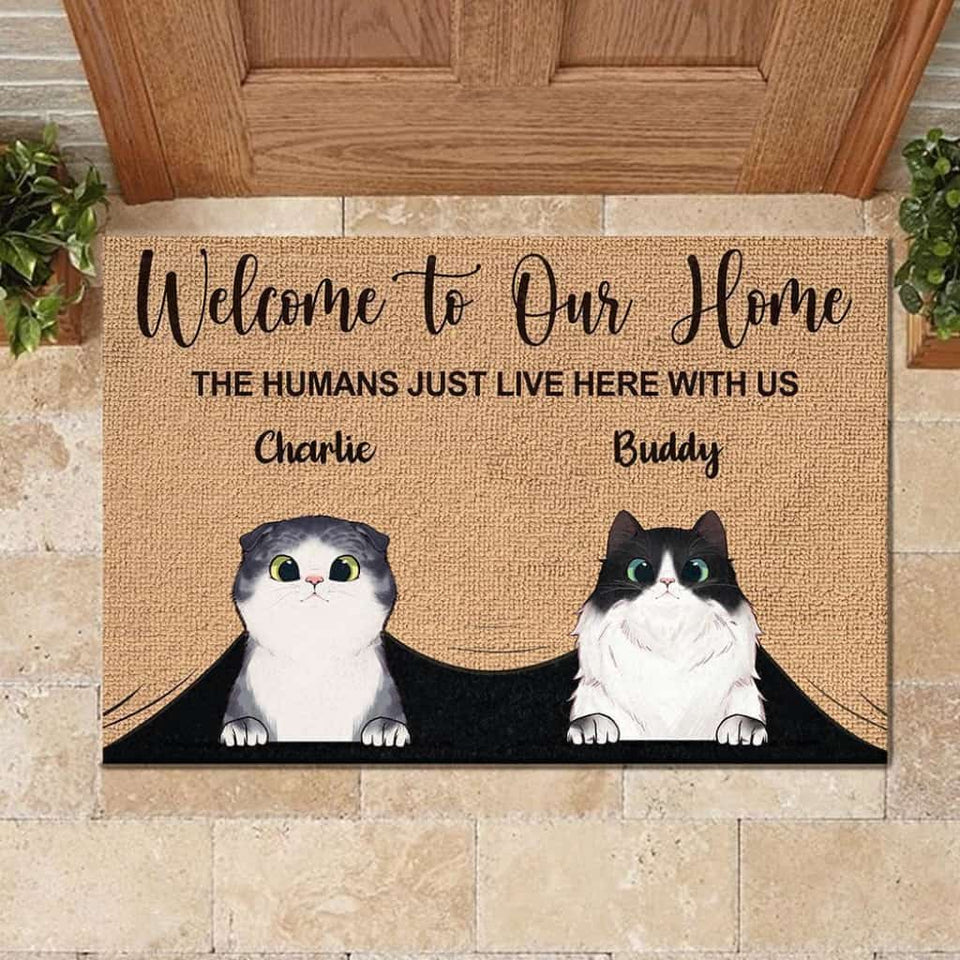 Welcome To The Pet Home - Funny Personalized Doormat Door