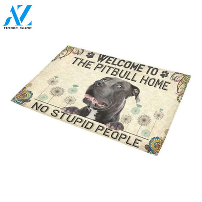 Welcome To The Pitbull Home Printed Doormat Home Decor Gift For Dog Lovers
