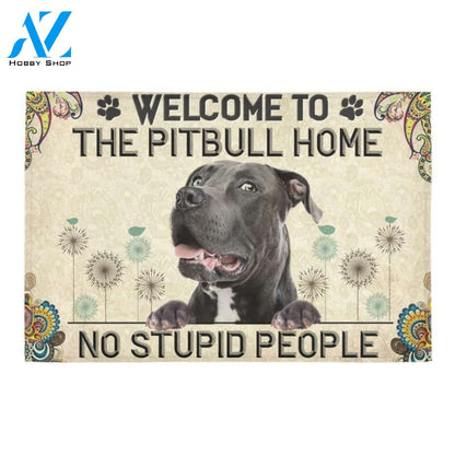 Welcome To The Pitbull Home Printed Doormat Home Decor Gift For Dog Lovers