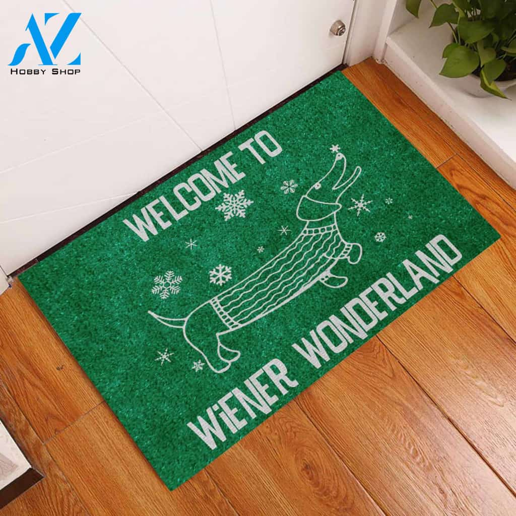 Welcome To Wiener Wonderland Dachshund Doormat Welcome Mat House Warming Gift Home Decor Funny Doormat Gift Idea