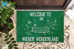 Welcome To Wiener Wonderland Dachshund Doormat Welcome Mat House Warming Gift Home Decor Funny Doormat Gift Idea