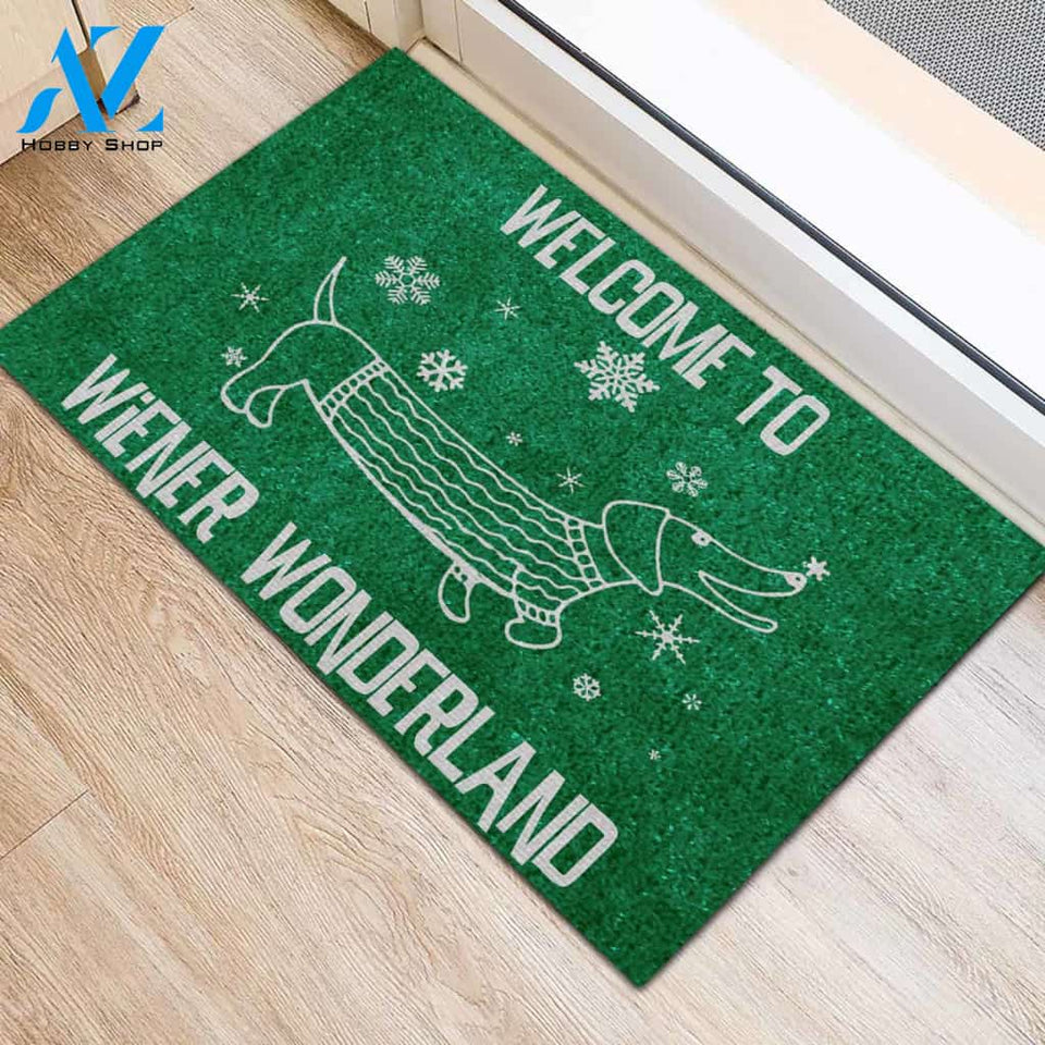 Welcome To Wiener Wonderland Dachshund Doormat Welcome Mat House Warming Gift Home Decor Funny Doormat Gift Idea