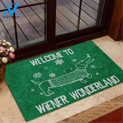 Welcome To Wiener Wonderland Dachshund Doormat | Welcome Mat | House Warming Gift