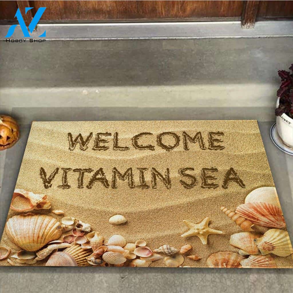 Welcome Vitamin Sea 3D Doormat Gift For Beach Lovers Gift For Friend Family Home Decor Warm House Gift Welcome Mat