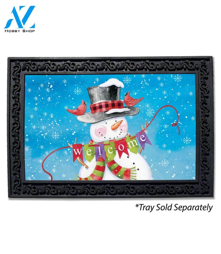 Welcome Winter Snowman Doormat - 18" x 30"