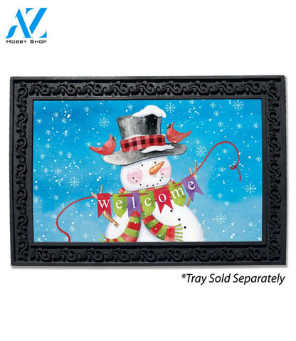 Welcome Winter Snowman Doormat - 18" x 30"